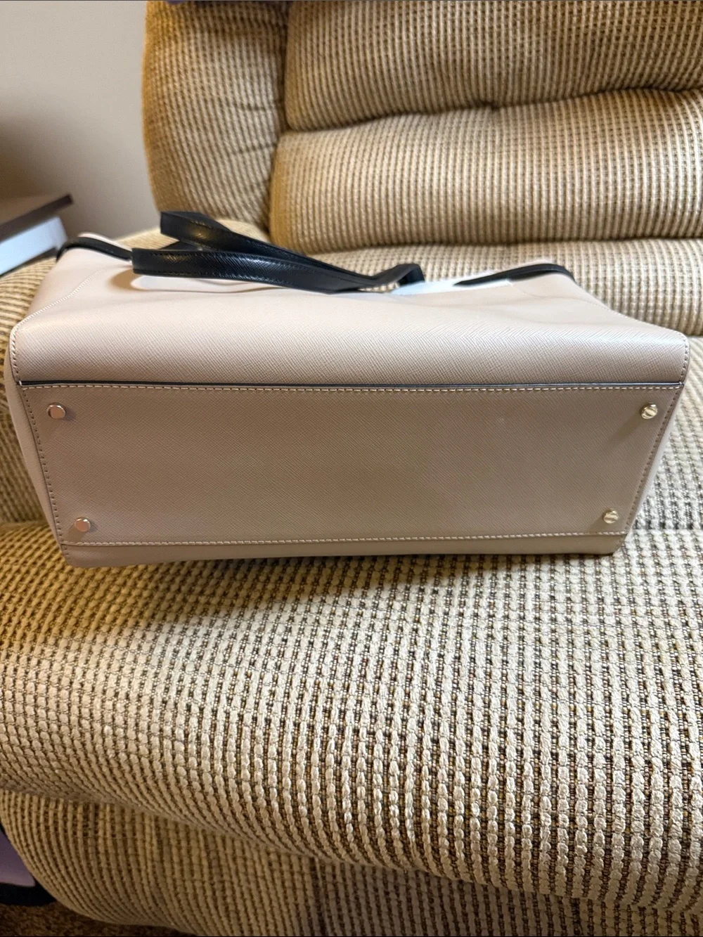 kate spade two-tone beige and black tote
